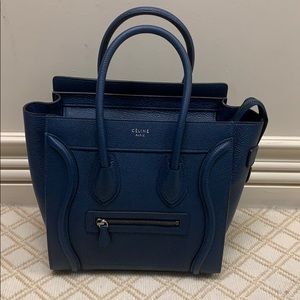 Céline Micro Luggage Tote in Drummed Calfskin